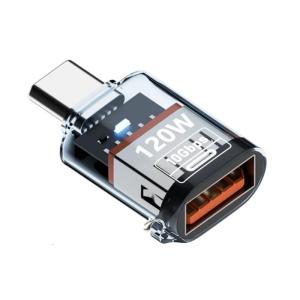 Loại-từ USB Loại C đến USB loại A chuyển đổi với ánh sáng hỗ trợ 120W sạc 10gbps truyền dữ liệu USB C Extender vỏ trong suốt Bộ chuyển đổi OTG