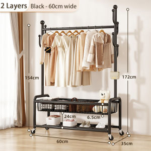 Nearra Clothes Rack Stand Alone Metal Clothing Rack Mesh Basket Clothes Hanging Rack with Wheels
