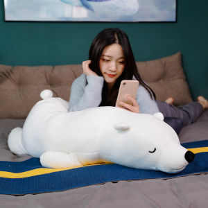 27/50/75cm Lovely Lifelike Animal Polar Bears Plush Toy Soft Bear Pillow Cute Back Cushion Kids Baby Girl Birthday Home Decor