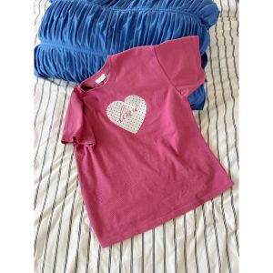 Lenclothing womens T-shirt a2422-00-oversized form love pink