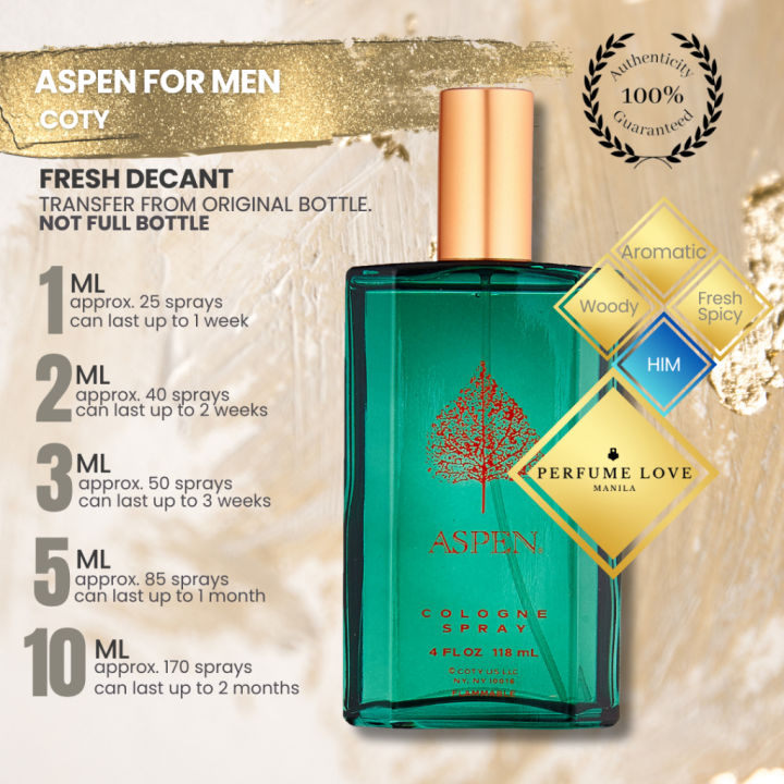 PERFUME DECANT Aspen Coty For Men Cologne Lazada PH