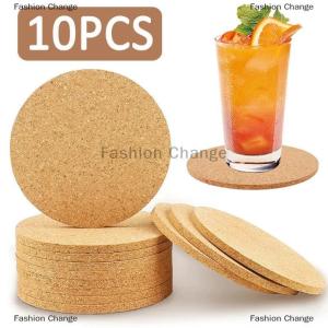 [COD] Fashion Change 10PCS Cup Mat Natural Round Wooden Pad Durable Non-Slip Cork Coaster Tea Coffee Mug Drinks Holder For Table Decor DIY Tableware