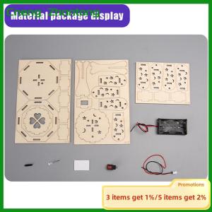 Cneng Wood Craft Kit Colorful Small Table Lamp DIY Science Building Projects 3D Wooden Puzzles Assembly Model Set Educational Toys
