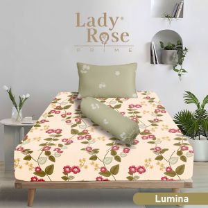 Sprei Lady Rose Prime Single 100x200 Tinggi 30cm Bantal 1 Guling 1 - Motif Abstrak / Bunga / Geometri / Minimalis