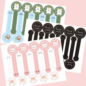 100 Pcs/Pack Long Style Pink Cute Stickers Bakery Cake Packaging Sealing Labels Gift Decor Stickers