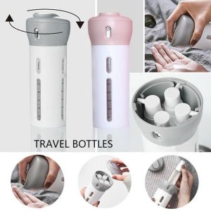 🌹READY STOCK🌹 Smart Travel Bottle Set 4 in 1 Portable Dispenser Bottle Shampoo Shower Gel Makeup Storage Container 便携旅行瓶