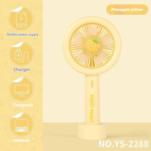 YASE Cute fruit fan students Netflix handheld desktop children mini mute dormitory tape c rechargeable large wind power
