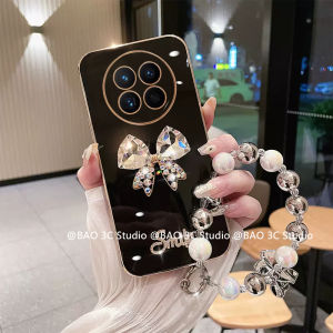 ใหม่ เคสโทรศัพท์ Realme 12x Realme12x C51s C65 4G 5G เคส Ins แฟชั่นที่สร้างสรรค์เงางามหรูหราโบว์คริสตัลแบบรวมทุกอย่างป้องกันการตกพร้อม2024สร้อยข้อมือไข่มุกการ์ตูนน่ารัก