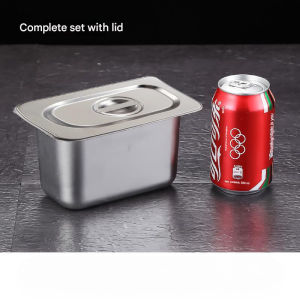 Stainless Steel Rectangular Plate with Lid Square Basin Fast Food Truck Dining Basin Jam box