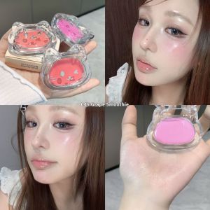Dễ thương mèo Trong suốt Blush Kem nước dưỡng ẩm mở rộng màu sắc làm nổi bật Blush dịu dàng màu nude trang điểm Rouge