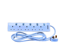 Morries extension plug socket cord electric 3M 5 Gang way with surge protector neon color MS3255-3