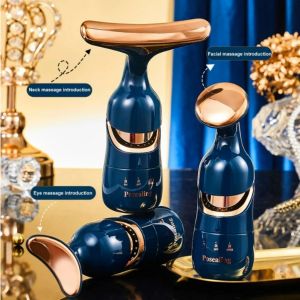 3-in-1 facial Massager Neck Face and Eye Massage One Instrument Three Body Replaceable Massage