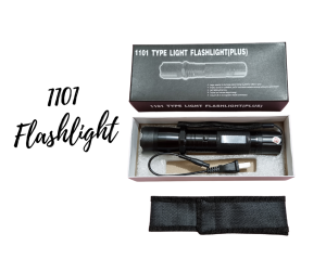 1101 Type Light Flashlight Rechargeable with Carrying Case and Charging Cable (SET)