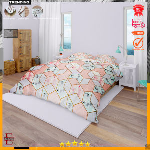 Sprei katun  motif. marbel pink aesthetic anti geser king size