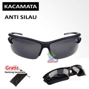 Kacamata Anti Silau + GRATIS KANTONG KACAMATA / Night Driving Sun Glasses / Riding Glasses Kacamata Motor Kaca Mata Motor Bike Motorcycle Night Glasses - Sport Edition