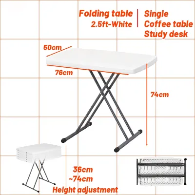 Folding Table | 6ft/4ft Foldable Table Heavy Duty Portable Folding Table Adjustable Hight Computer Table Dining Table for 8 People Suitable for Picnic and Outdoor Party