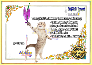 Mainan Kucing Tongkat Kucing Mainan Interaktif Kucing Anjing Stick Lonceng Berbulu Lucu Imut Kuat Kokoh Dari Besi Untuk Kucing Aktif Bergerak - Isi 1 Pcs Warna Random - Abizar Pet Shop