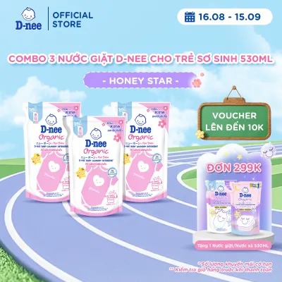 Combo 3 Nước giặt quần áo D-nee 530 ML - Honey Star