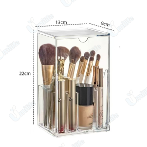 【SG】Large Capacity Makeup Brush Storage Tube,Clear Dustproof Makeup Brush Holder Lipstick Eyeliner Storage Rack