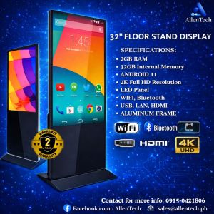 32"-43"-50"-55" Non Touchscreen Floor Standee Vertical Screen 1080 Full HD Advertising Player Digital Signage