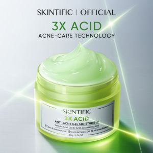 SKINTIFIC 3X Acid Acne Gel Cleanser 120ml Salicylic Acid Cleanser for Oily & Acne-Prone Skin Cleanses Excess Sebum