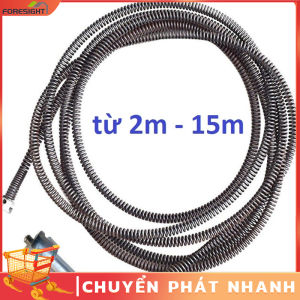 Dây thông tắc cống thông bồn cầu lò xo inox không gỉ phi 10mm siêu bền dài10m đầu nối máy khoan tam giác (lắp cùng máy khoan để dùng) có tay quay FO