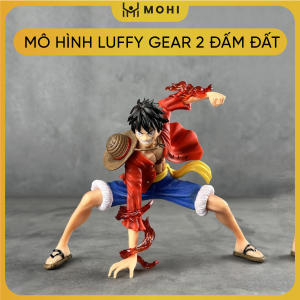 Mô hình OnePIece - Mô hình Luffy Gear 2 đấm đất v5 (haki đỏ) - Cao 17cm - Nặng 300gram - Có hộp màu