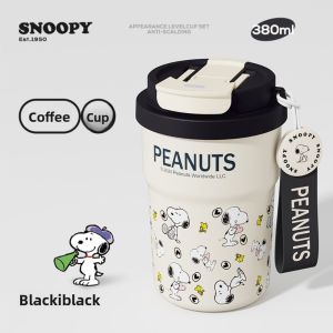 Cốc Giữ Nhiệt Snoopy Chống Tràn Lõi Thép 316L Cho Học Sinh LFB449