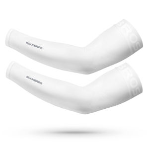 ROCKBROS ปลอกแขนปลอกแขนกันแดดปั่นจักรยานแบบผ้าไอซ์ซิลค์ระบายอากาศได้ดีผู้ชายผู้หญิงแขนการวิ่ง (หนึ่งคู่)