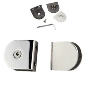 Glass Clip Penjepit Kaca Sekat Partisi Kamar Mandi Oval/Glass Clamp 90/180 Degree