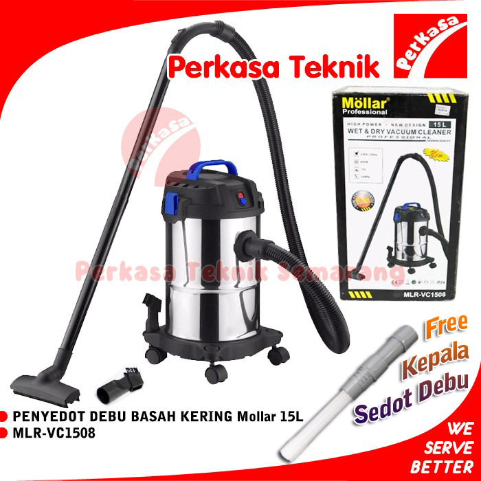 Vacuum cleaner Wet Dry 15Liter MOLLAR VC1508 Sedot Debu Basah Kering