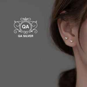 Khuyên tai bạc 925 mặt trái tim phồng bông nụ nữ S925 HEART QA SILVER Earrings EA250201