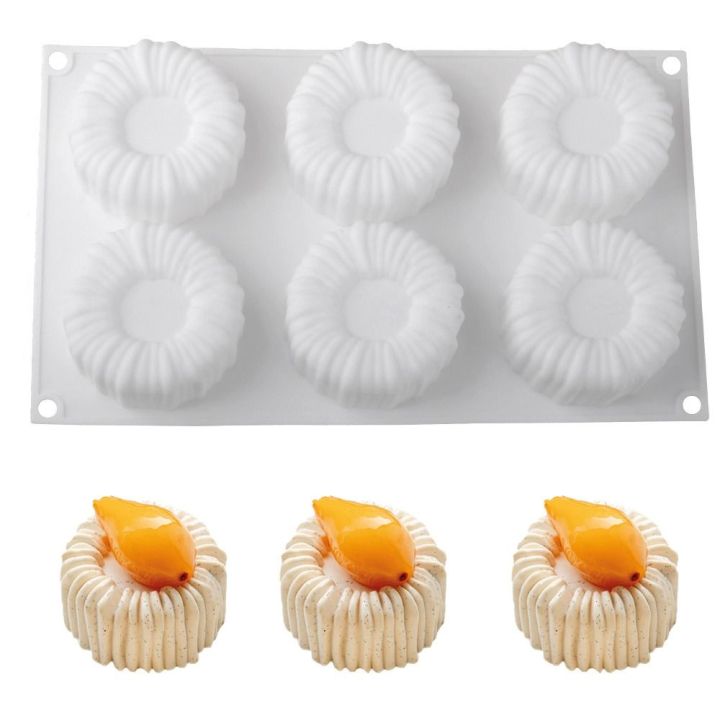 COOLSOOL 1/6 ô Khuôn bánh nướng Kết cấu cuộn dây hình trụ Silicon cấp ...