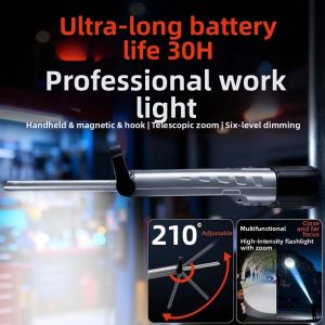 IDEAL Rechargeable Folding  Work Light Long-Lasting Super Brightness Flashlight Hanging Hook Folding Portable Searchlight Repairs