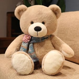 JOJO CASTLE 40/60/80cm New Hot Kawaii 4 Colors Teddy Bear with Scarf Stuffed Animal Bear Plush Toys Doll Pillow Kids Lovers Birthday Baby Gift