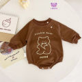 Body chip dài tay Hình Gấu đáng yêu cho bé, Quần áo sơ sinh kèm quần tất chất cotton mềm mịn, Bodysuit cho bé từ 0-12M. 