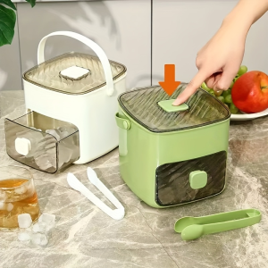 48 Grid Press Type Double Layer Large Capacity Easy to Demould Ice Cube Maker Machine Portable Ice Cube Box with Lid & Clip