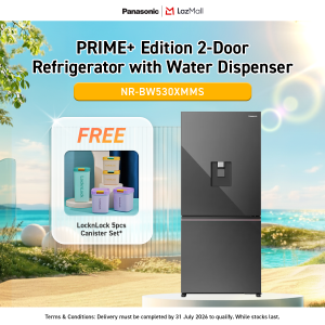 Panasonic PRIME+ Edition 2-Door Refrigerator NR-BW530XMMS with Auto Ice Maker and Water Dispenser [CV Eligible]