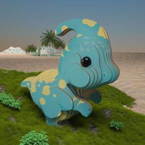 BANZU Khủng long Câu đố khủng long 3D bằng bìa cứng Montessori Ba chiều Đồ chơi mô hình động vật Lắp ráp thủ công DIY Lắp ráp Câu đố giấy 3D khủng long Quà Giáng Sinh