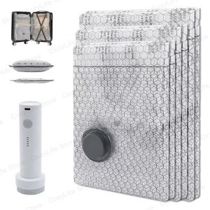 6/9/12/15/18Pcs Travel Vacuum Storage Bags with Rechargeable Electric Pump Space Saver Vacuum Sealed Bags For Luggage Clothing