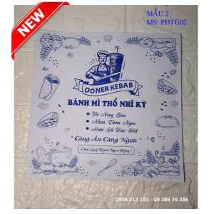 Túi Giấy Bánh Mì Thổ Nhĩ Kỳ Bánh Mì Tam Giác Bánh Mì Kebab NHIỀU MẪU NHIỀU MÀU giấy trắng và giấy kraft 100 Cái