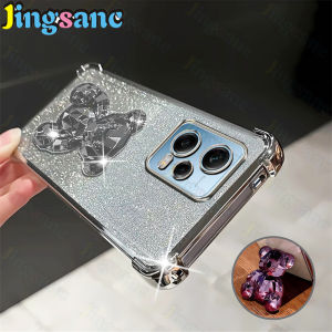 Jingsanc Cho Redmi Note 12 Pro 5G vỏ điện thoại Rõ Ràng bốn góc Chống-Mùa Thu Flah giấy lấp lánh chân đỡ Chủ Ốp lưng TPU Bìa Vỏ A59-2