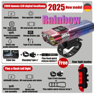 CAR-GRADE BRIGHTNESS lampu basikal depan Bicycle Front Light  bicycle light front Lasts all night bicycle lamp Anti-shake cycling light bike light front 6500K