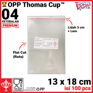 Plastik OPP 13x18 TEBAL Isi 100 Kantong Bening Kemasan Kabob Bolen Pastry Roti Kartu Undangan Lem Seal