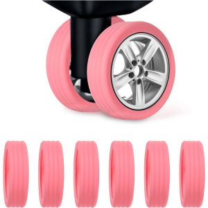 8Pcs Ring Karet Silikon Pelindung Roda Koper Protector Luggage Trolley Wheel Universal HM1009