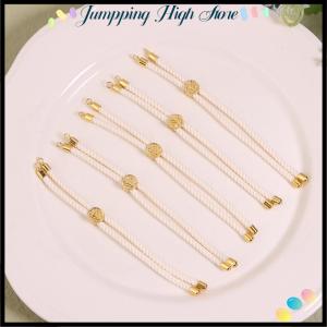【Jumpping】 5ชิ้นสายรัดข้อมือไนลอนแบบเกลียวเชือกถักแบบปรับได้สำหรับการทำเครื่องประดับสร้อยข้อมือ DIY