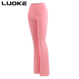 Luoke Sports Pants for Women Spring and Summer High Elastic European and American High Waist Flare Pants Thin Yoga Pants Shape Sports Fitness Pants Female
