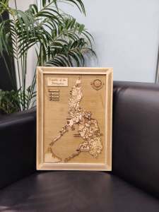 KrigKrafts Solihiya Designed Framed Philippine Travel Map