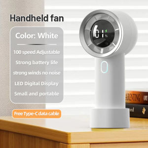 Mini Fan Portable Rechargeable Electric Fan 20000mAh Handheld Fan 100 Level Wind Turbo Fan With Power Display
