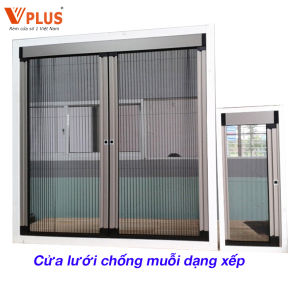 Cửa Lưới Chống Muỗi Dạng Xếp Vplus Chất Liệu Lưới Thủy Tinh Ngăn Chặn Muỗi Côn Trùng Làm Mọi Kích Thước